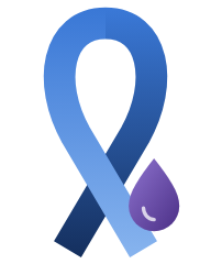 Logo AKK – niebieska wstążka z kroplą